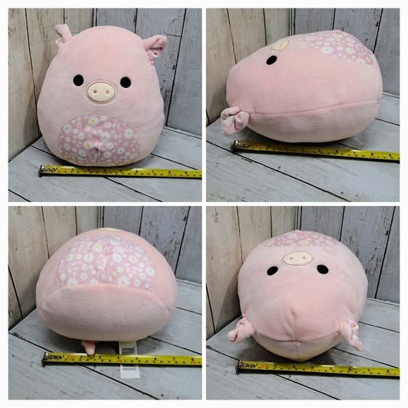 KellyToy Squishmallows Pink Peter Pig Small 9"tall Daisy Floral Pattern Plush - Picture 7 of 8